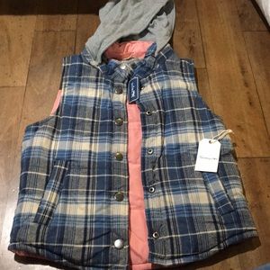 NWT F21 Reversible hooded vest